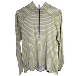 Patagonia Yellow and White Striped Half-Zip Pullover